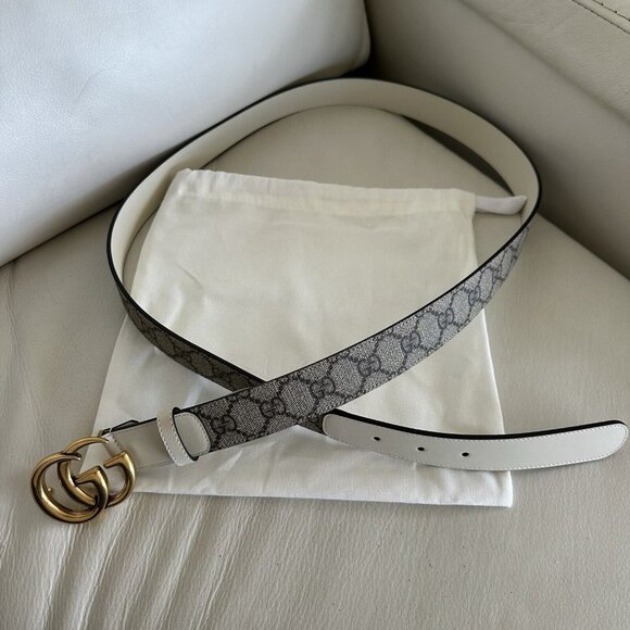 NEW GUCCI Belt White Supreme Brown 625839 Sz 115 Cm 46 In main image 6